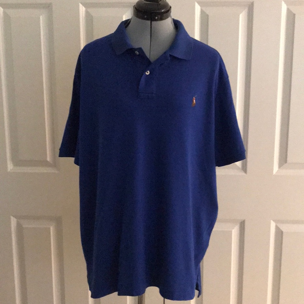 Polo Ralph Lauren Blue Collared Polo Shirt Soft Prima Cotton XXL